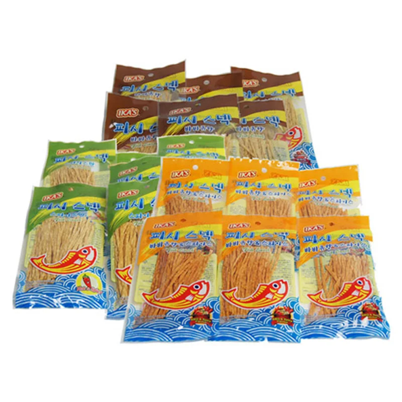 Snack de pescado para barbacoa, especias, barbacoa y especias, 24 bolsas, 1 paquete