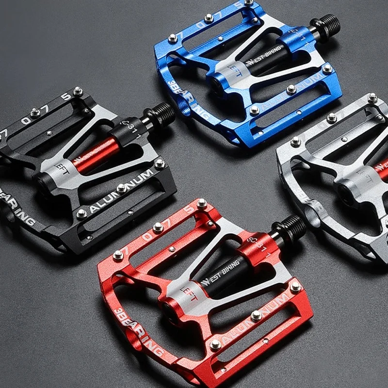 AliExpress NONE WEST BIKING Professional Grade Bicycle Pedals 280g Lightweight CNC Aluminum 3 Perrin Molybdenum Steel Bearing Widen Bike Parts