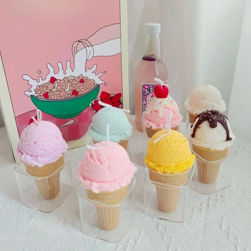 Lody 3D silikonowe owoce kremowe formy do świec zapachowe formy do mydła ręcznie robione formy żywica glina dokonywanie dekoracji ciast — zdjęcie 2
