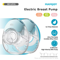 MAMIJOY 2PCS Ultra-thin Wearable Electric Breast Pump Ultra-light Low Noise 3Modes 12 Suction Levels With 18/21/24mm Flange EB51