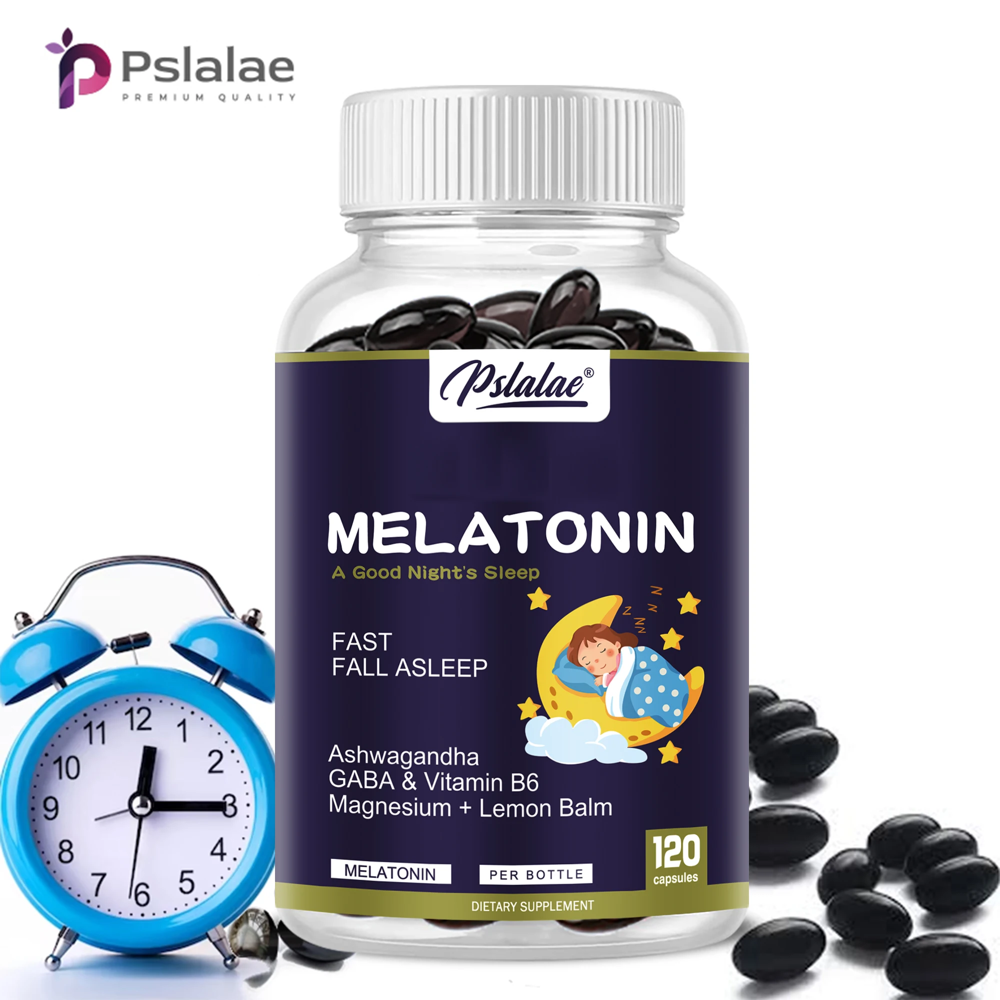 Melatonin Capsules - Relieve Stress, Improve Insomnia, Promote Sleep Quality & Deep Sleep - 120 Capsules