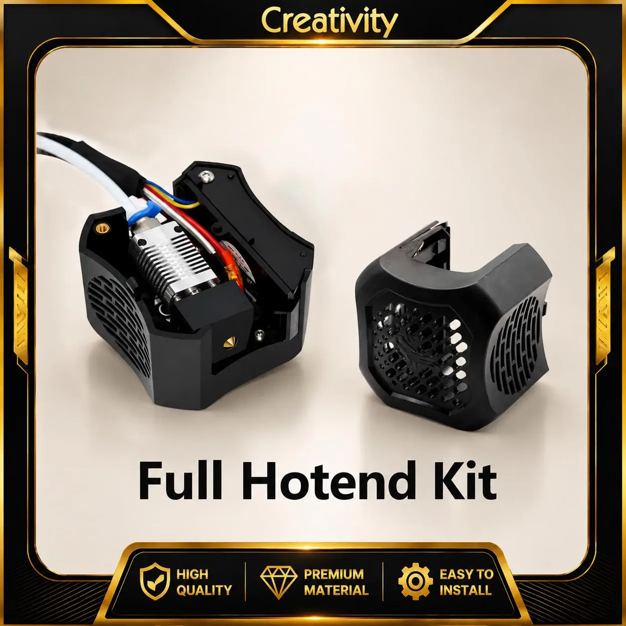 Hochwertiges Ender 3 V2 Komplett-Hotend-Kit 3D-Drucker-Zubehör Montiertes Hot-End mit Doppellüftern für Ender-3 V2 Upgrade-Teile
