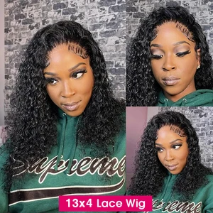 Water wave bob lace wig for women, human hair wig without glue, ready to go, pre-cut, without lace, curly 6x4, 13x4 12 Main Sales Lace Front Cacheada - №10