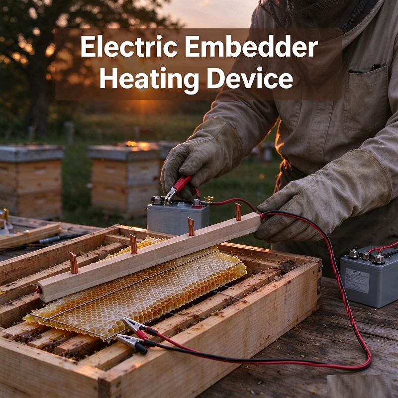 Electric Embedder Heating Device 12V/24V Beehive Installer Equipment Beeswax Foundation Installer Beekeeping Embedding Tool