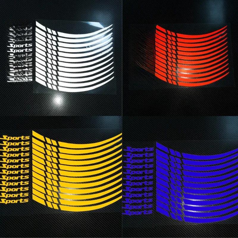 AliExpress NONE 12pcs 18in Motorcycle Wheel Rim Motorcycle Hub Stickers Set Sport Stripe Decor Motocross Bike Wheels Stickers Waterproof Decals