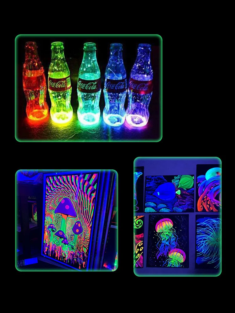 Best Acrylic Paint Nights Glow in The Dark Paint UV Black Light Paint Glow Party Supplies Perfect Art Paint Outdoor Activity