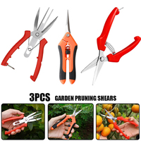 3pcs Garden Pruning Shears Potted Flowers Trim Branches Scissors Fruit Picking Scissors Orchard Farm Gardening Hand Shear Tools