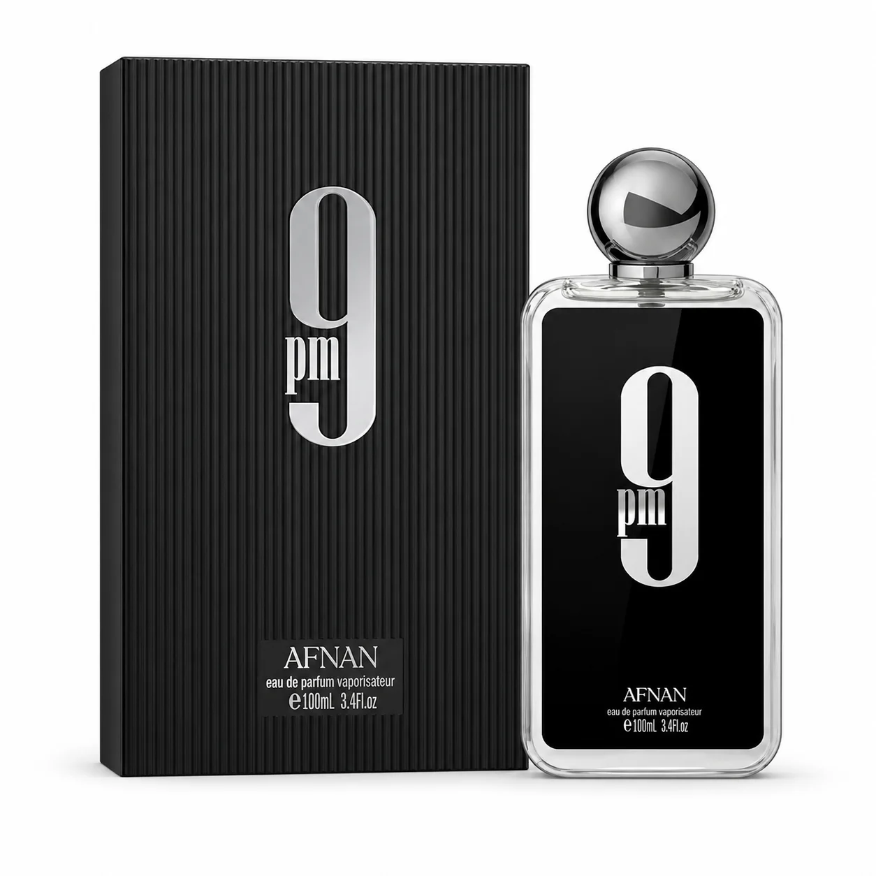 Afnan 9 PM Men Eau De Parfum Transparent Square Bottle Silver Round Cap Luxury Arabian Woody Scent Long Lasting Fragrance 100ml Mens Cologne Perfume Gift Set For Male view 7