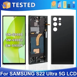 S22 Ultra dla Samsung przetestowane dla S22Ultra S908 S908B S908U S908W S908E wyświetlacz LCD ekran dotykowy wymiana zespołu Digitizer