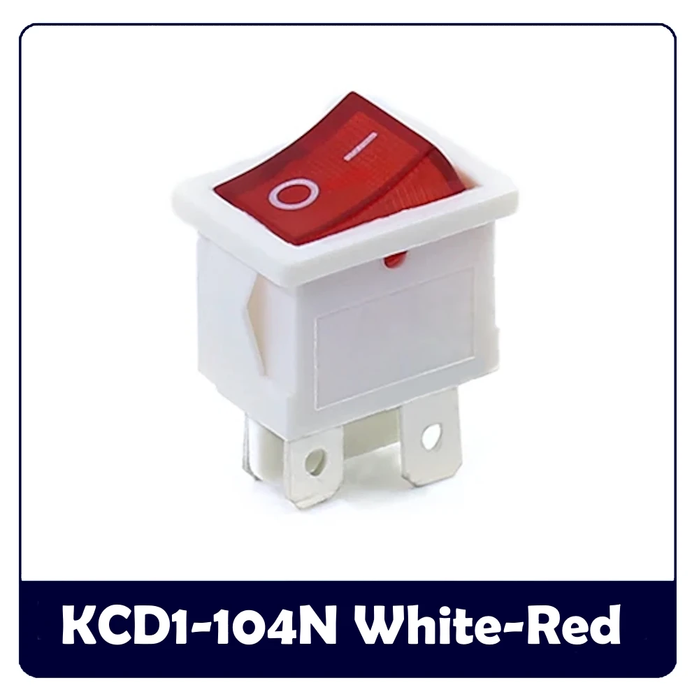 KCD1-104N ВКЛ-ВЫКЛ, клавишный выключатель с Φ DPST, 4 контакта, медь, 15*21 мм, 6 А, 250 В переменного тока/10 А, 125 В переменного тока