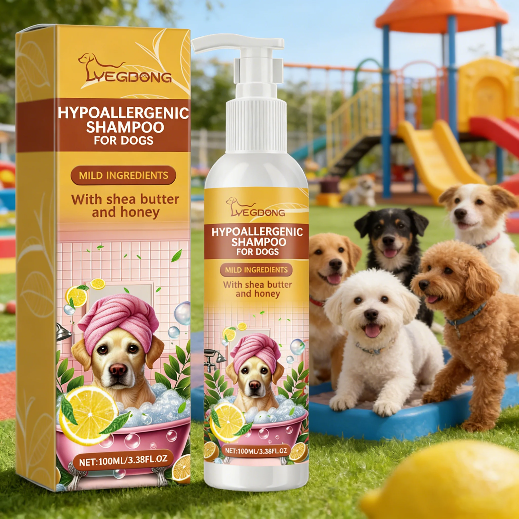 YEGBONG Champú Hipoalergénico de 100 ml para Perros con Ingredientes Naturales de Plantas, No Irritante, Limpieza Profunda e Hidratación del Pelaje