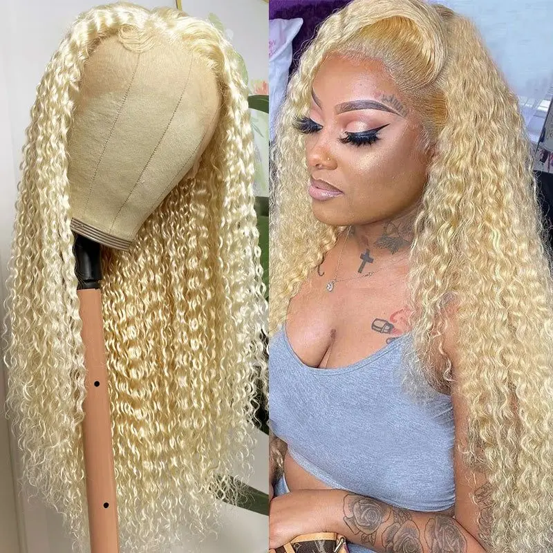 

613 hd blonde lace frontal wig human hair 13x4 Curly human hair lace frontal wig human hair wig cheap wigs on clearance sale