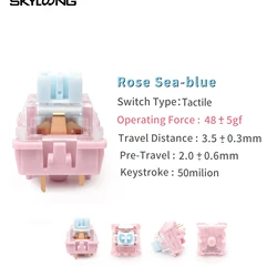 SKYLOONG Mechanical Switches 35Pcs KTT Custom Linear/Tactile Switch 5Pins Pre-Lubed Keyboard Accessories Gaming Switches
