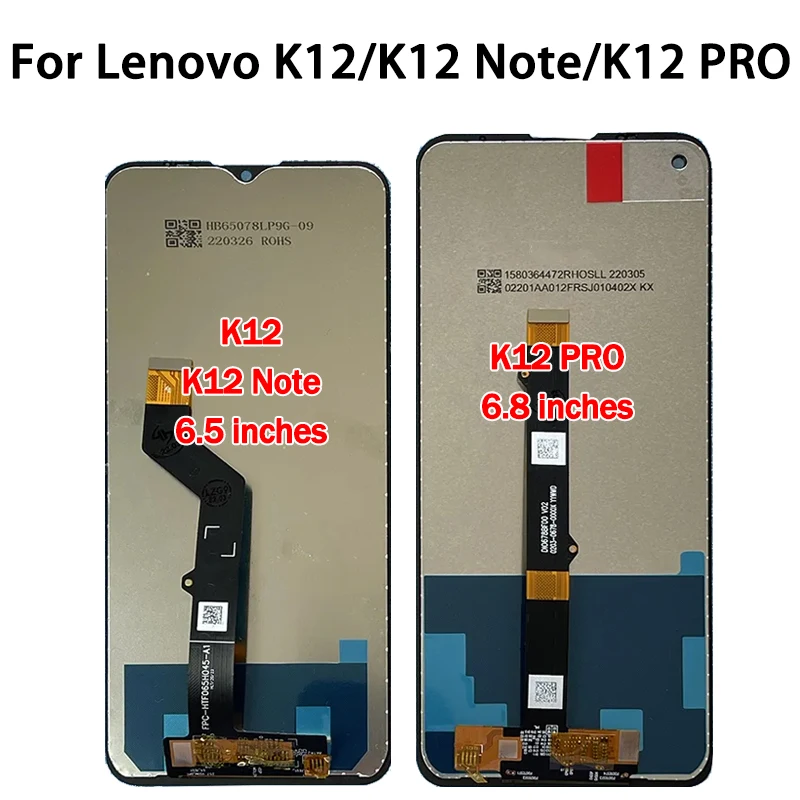 OEM  For Lenovo K12 (China) LCD K12 Note Display Touch Screen Digitizer Assembly For Lenovo k12 Pro XT2091-8, XT2091-7 LCD