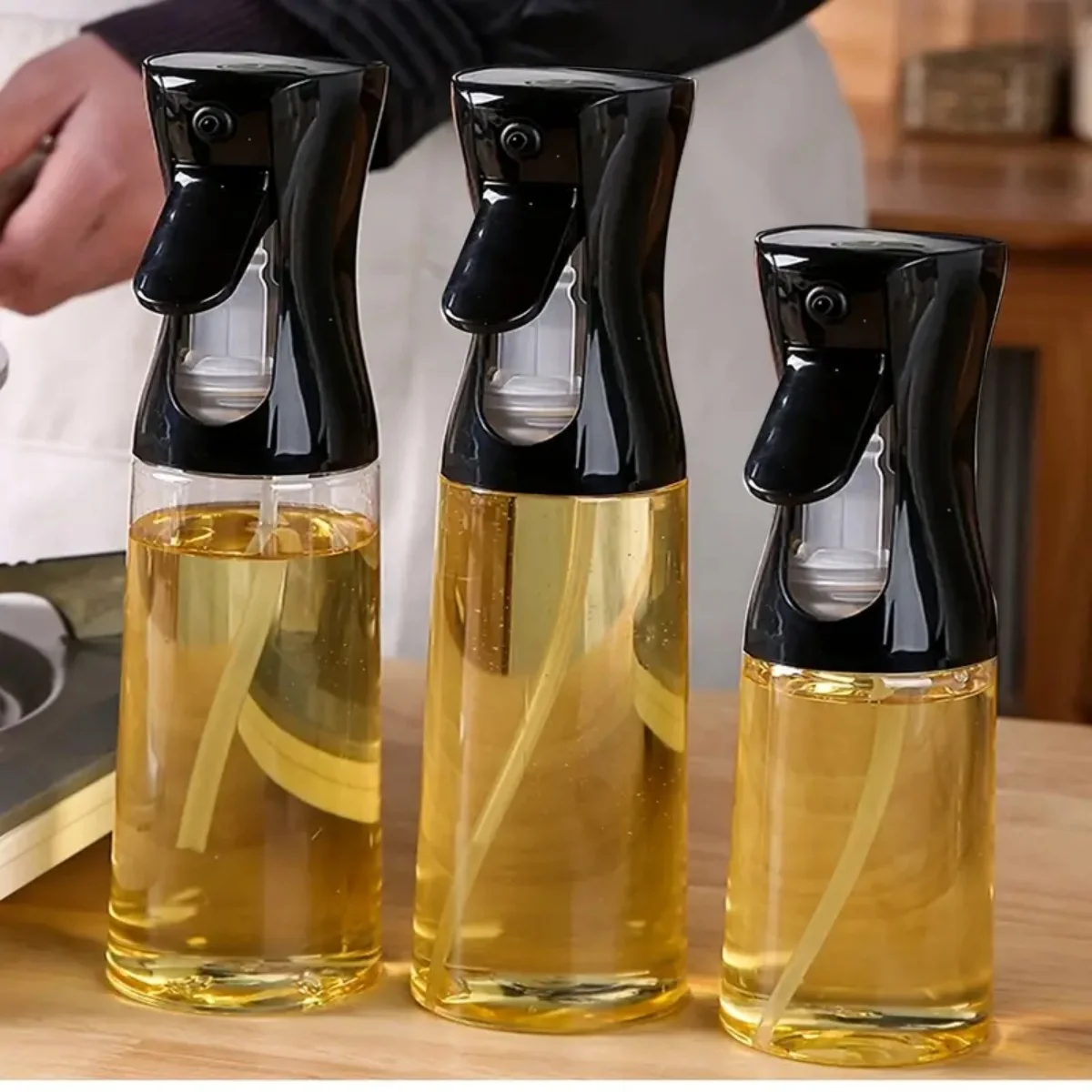 3Pcs Large, Medium and Small Size Combination Spray Bottle Olive oil Cooking oil Spray Suitable for Kitchen Family Barbecue