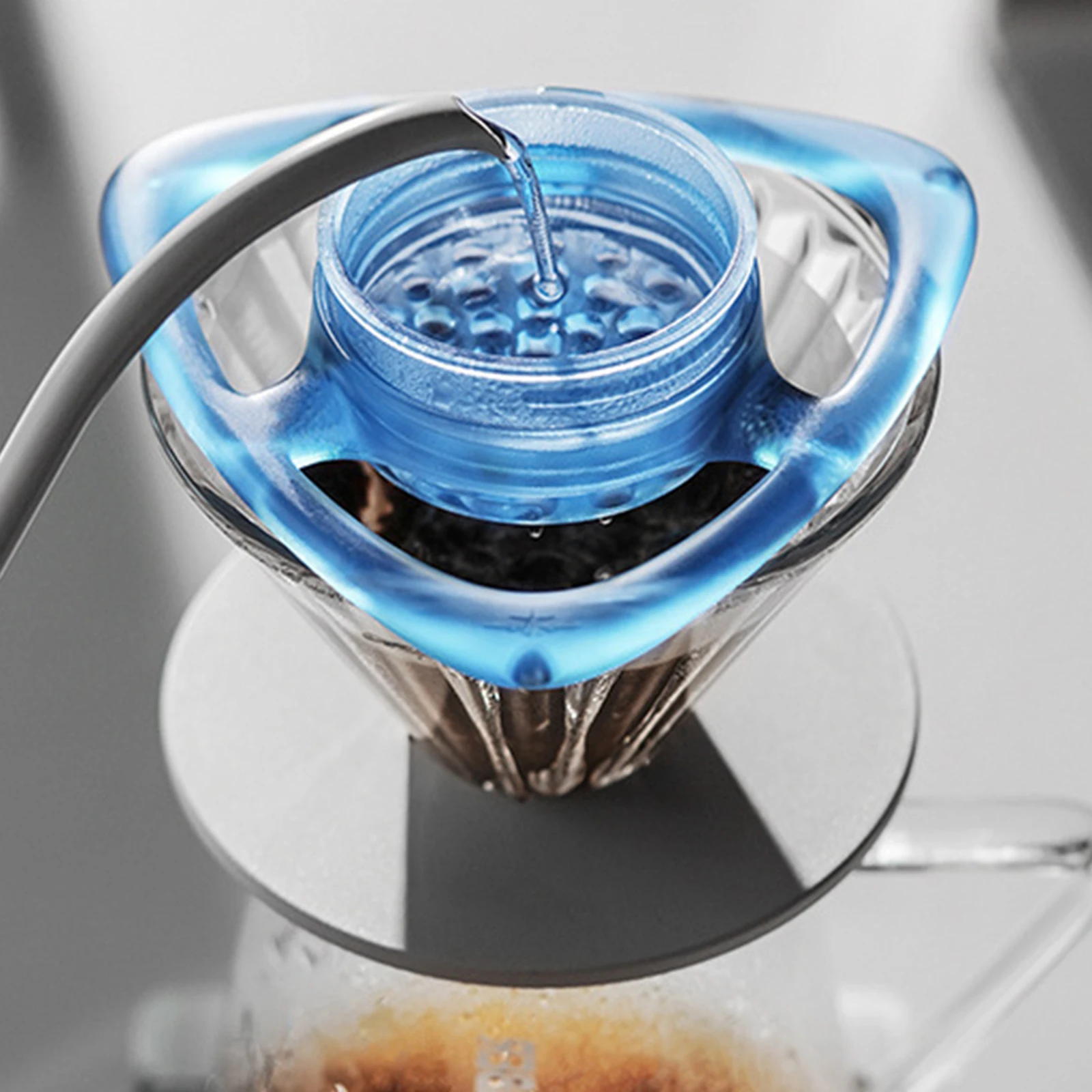 

1 шт. фильтр для наливания кофе, переключатель премиум-класса, многоразовый регулируемый переключатель по высоте, скорость потока кофе, синий стиль