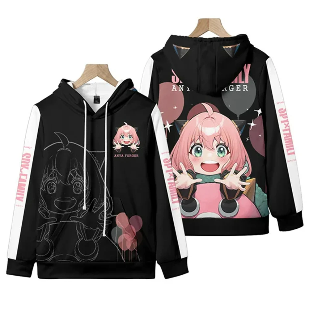 Japanese Anime Style Spy X Family Anya Forger Kawaii Printed Hoodie Pullover Men\'s And Women\'s Sportswear Sudaderas Kids Clothes