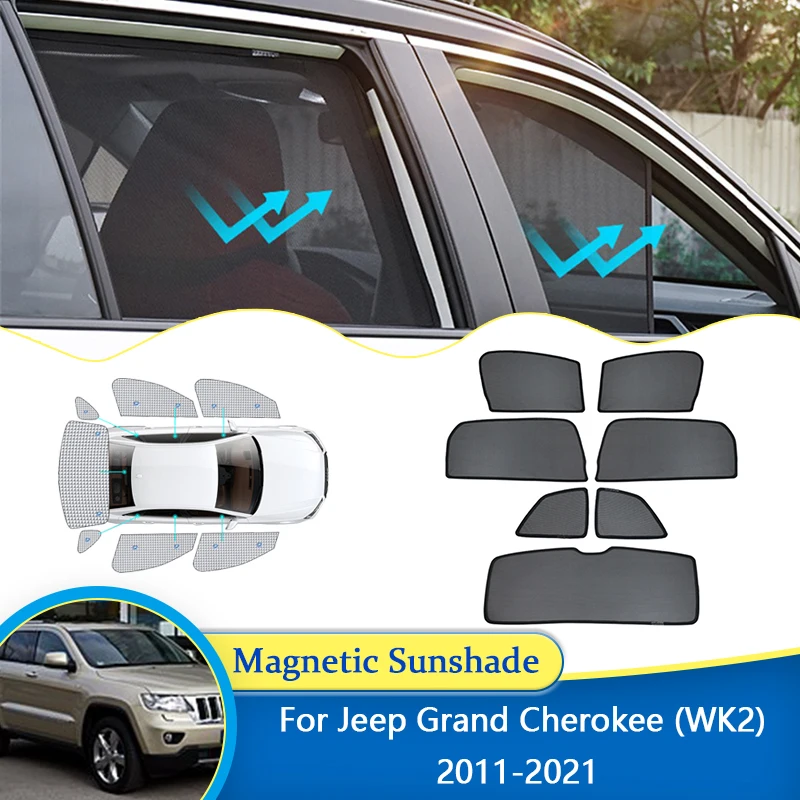 

For Jeep Grand Cherokee WK2 MK4 2011 2012 203 2014 2015 2016 2017 2018 2019 2020 2021 UV Protection Sunshade Windshield Magnetic