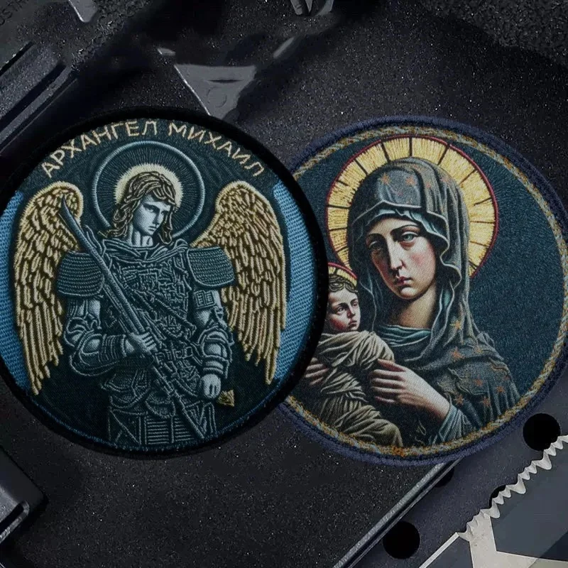 Naszywka taktyczna „Archanioł Michał” Wojskowa matka Boża Odznaka morale Opaska z nadrukiem Naszywki na plecak Naklejki na plecak — zdjęcie 2