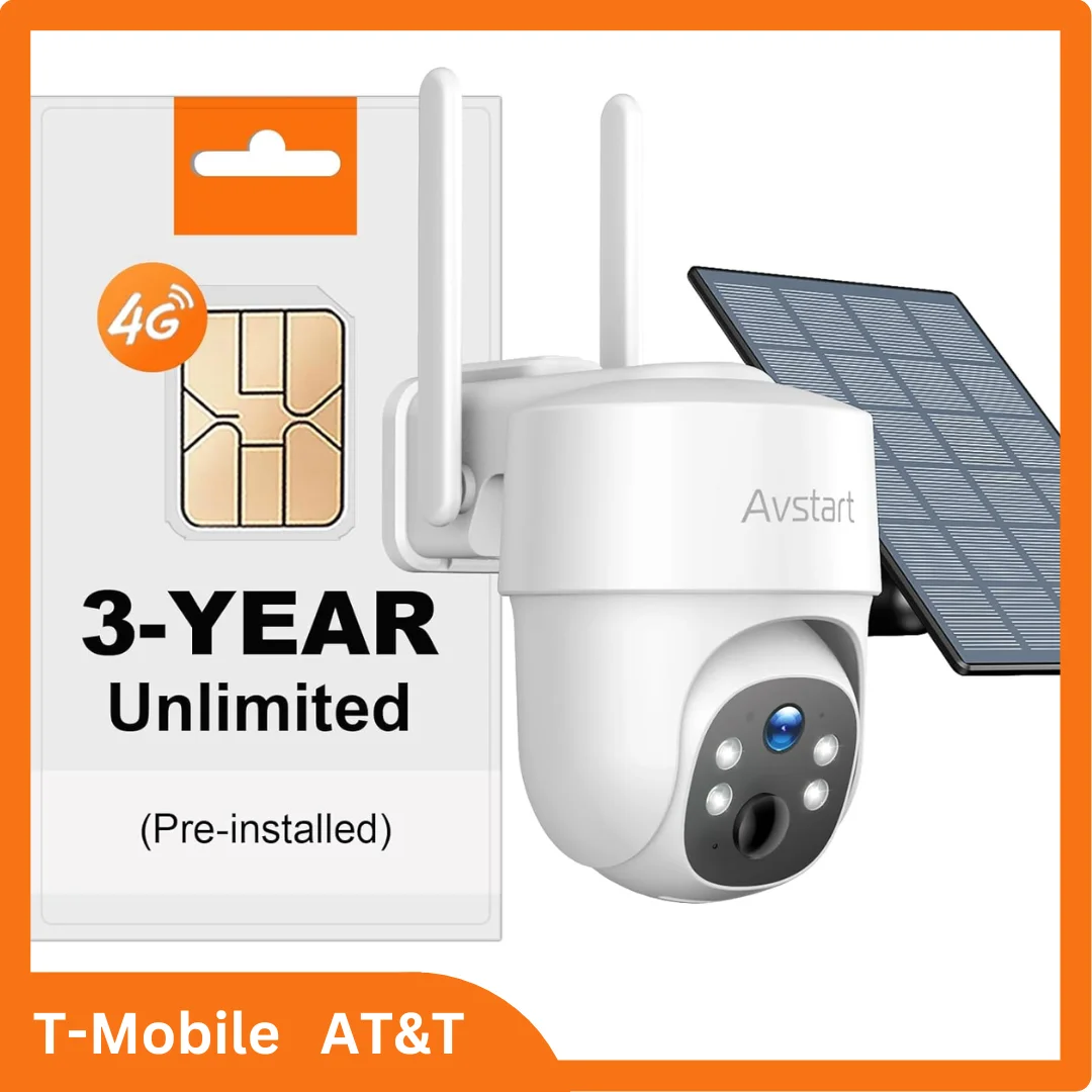 3-Year Unlimited Data with Security Camera Bundle, 4G LTE, Outdoor Wireless, Solar-Powered, Plug and Play, No Extra Fees