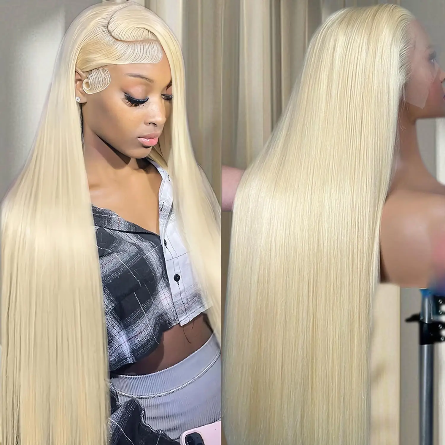 

30 inch 613 13x6 Hd Lace Front Wig Human Hair 180% Density Blonde 13x4 Straight Lace Front Wigs Human Hair Blonde Glueless Wig