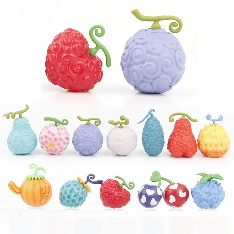 12 pièces/ensemble Anime une pièce maudit diable fruits modèle Luffy gomme gomme fruit Ace brûler les fruits décoration modèle Collections jouets cadeau