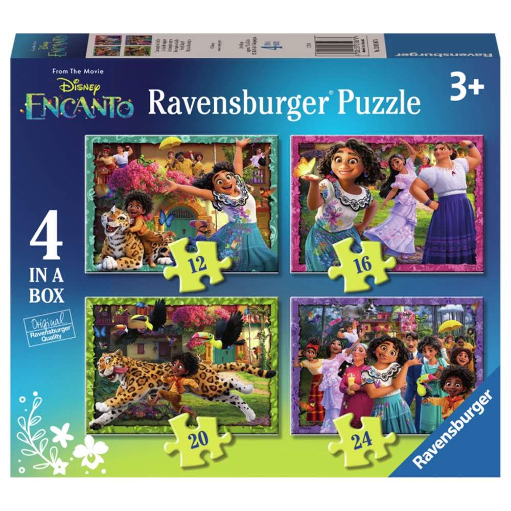 RAVENSBURGER 4 DISNEY CHARM PROGRESSIVE PUZZLES 12/16/20/24 PIECES, 01067, original, toys, boys, girls, gifts, collector, store, new, games, family, puzzles