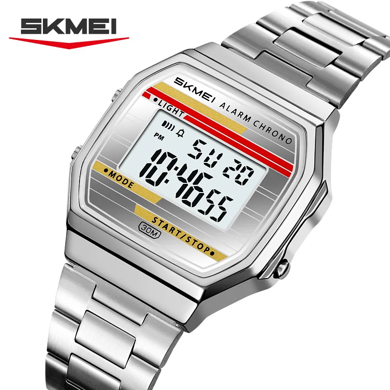 SKMEI 2514 Classic Electronic Square Digital Stopwatch Alarm Watches Retro Style Clock Men's Relogio Masculin Reloj Hombre homme