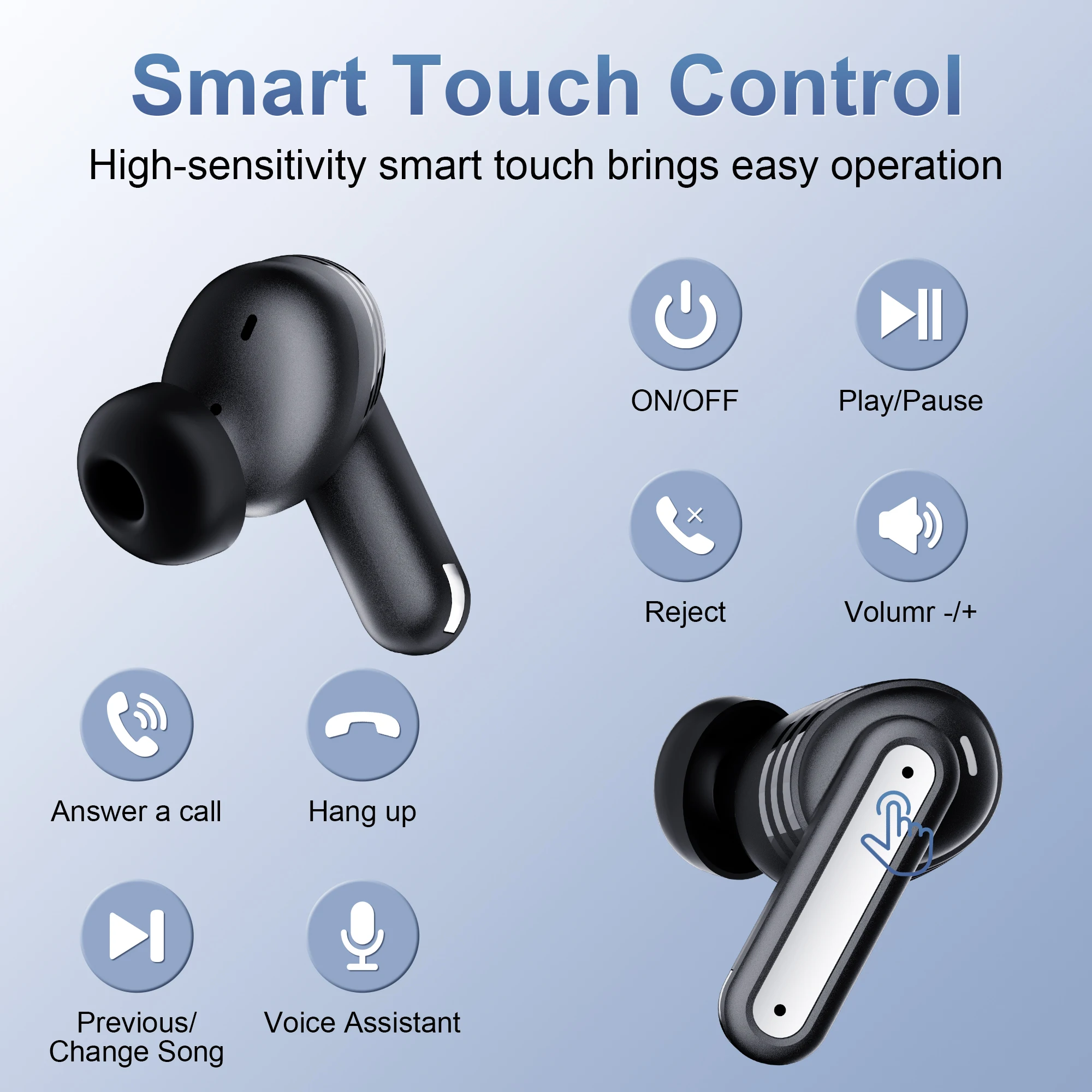 Fones de ouvido sem fio Sanlepus, fone de ouvido Bluetooth esportivo, som hi-fi, microfone HD, conexão automática, compatível com C e