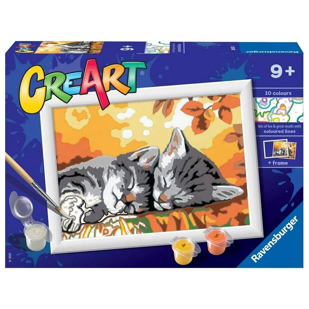 RAVENSBURGER CREART PAINTING KIT KITTENS IN AUTUMN, 28932, original, toys, boys, girls, gifts, collector, store, new, games, family, puzzles