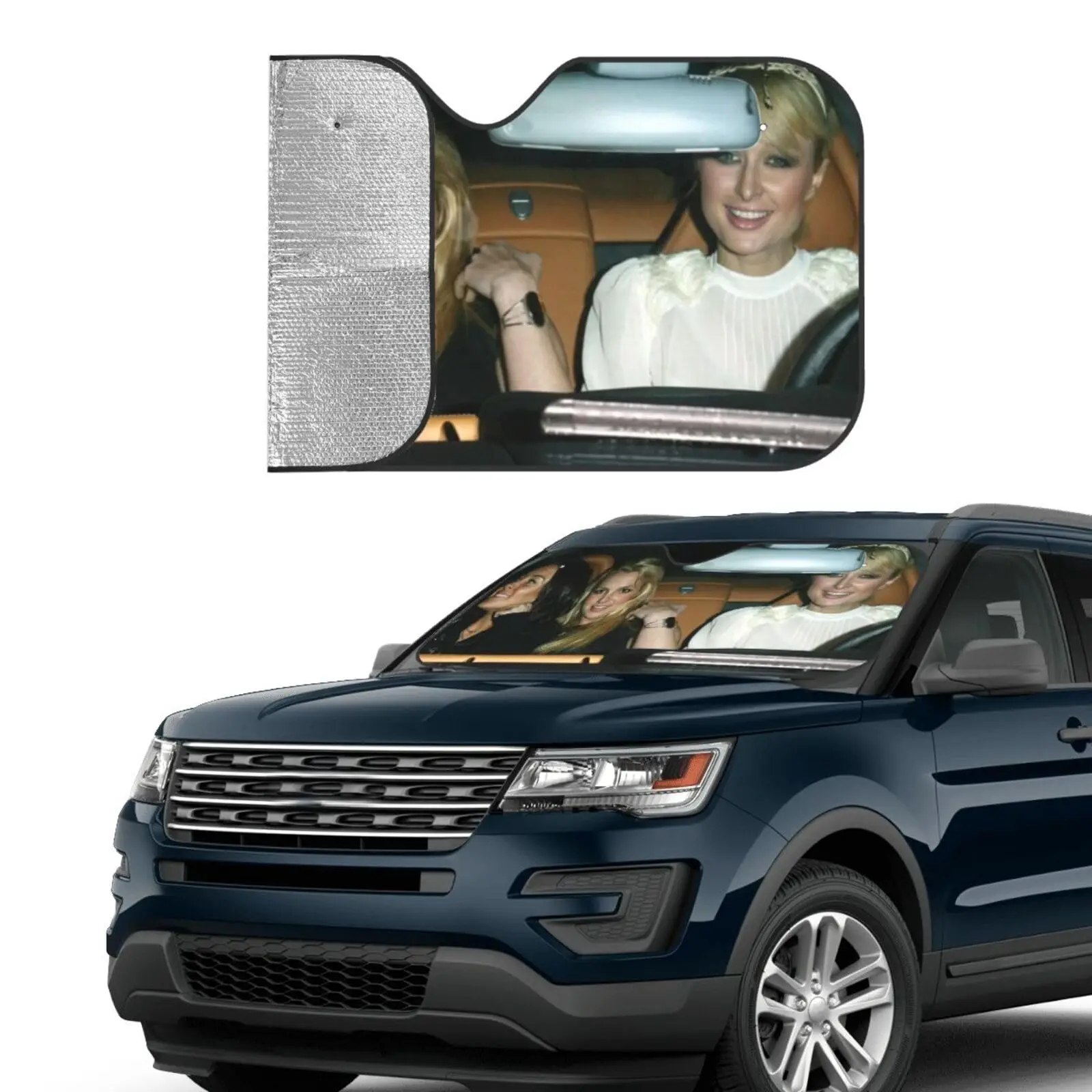 Lindsay Lohan Britney Spears Paris Hilton Windshield sun Shade Car Sun Shade for Front Foldable Visor Protector Blocks UV Rays