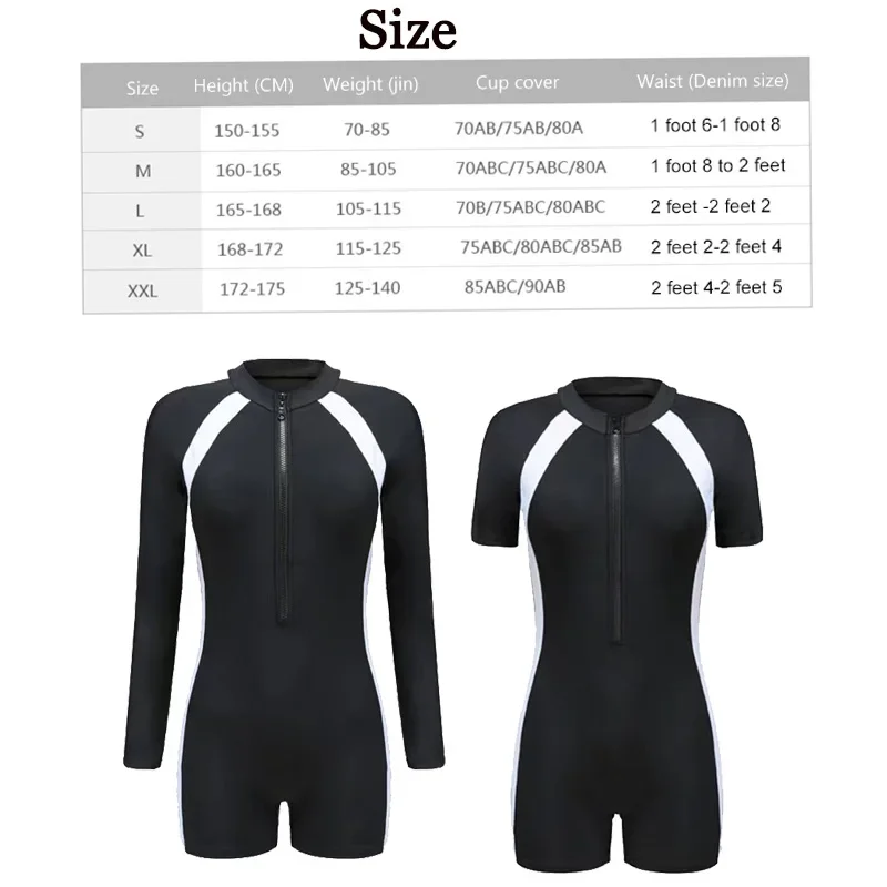 Costume da bagno intero da donna costumi da bagno sportivi estivi manica lunga protezione solare tuta da spiaggia all\'aperto costume da bagno Sexy a