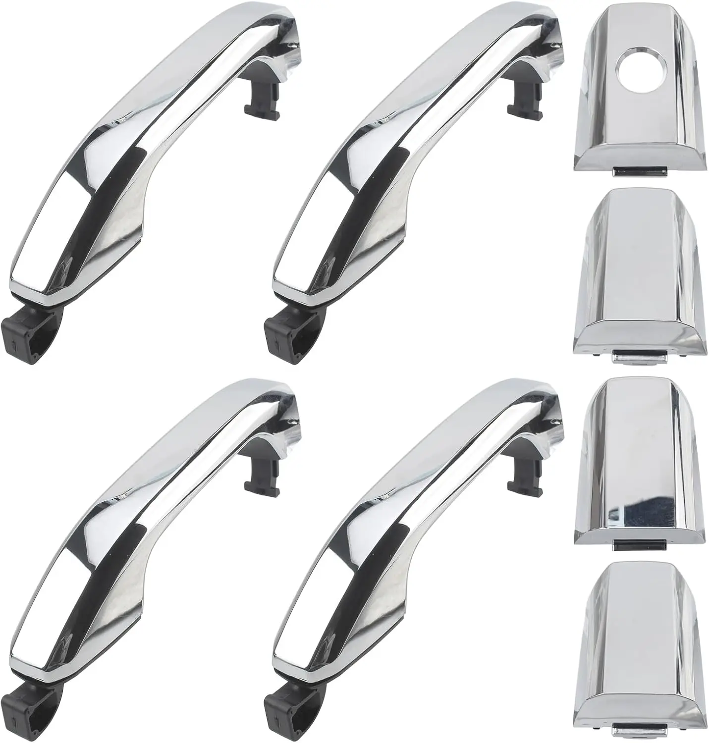 Exterior Door Handle For 2014-2017 Chevrolet Silverado 1500 Set of 4 Chrome