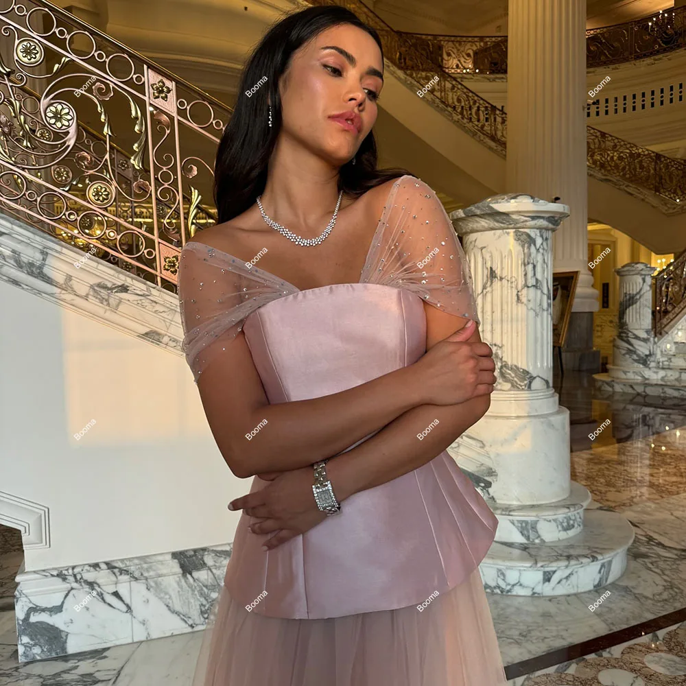 Booma A-Line Long Prom Dresses Off Shoulder Formal Occasion Gowns for Women Sequined Evening Dress Customized image 4