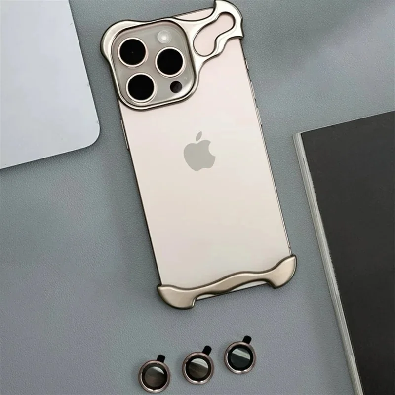 Nieregularne metalowe etui na telefon iPhone 17 16 15 14 13 12 Pro Max Plus 17Air 16E Bezramkowa, odporna na wstrząsy obudowa ze stopu aluminium — zdjęcie produktu 7