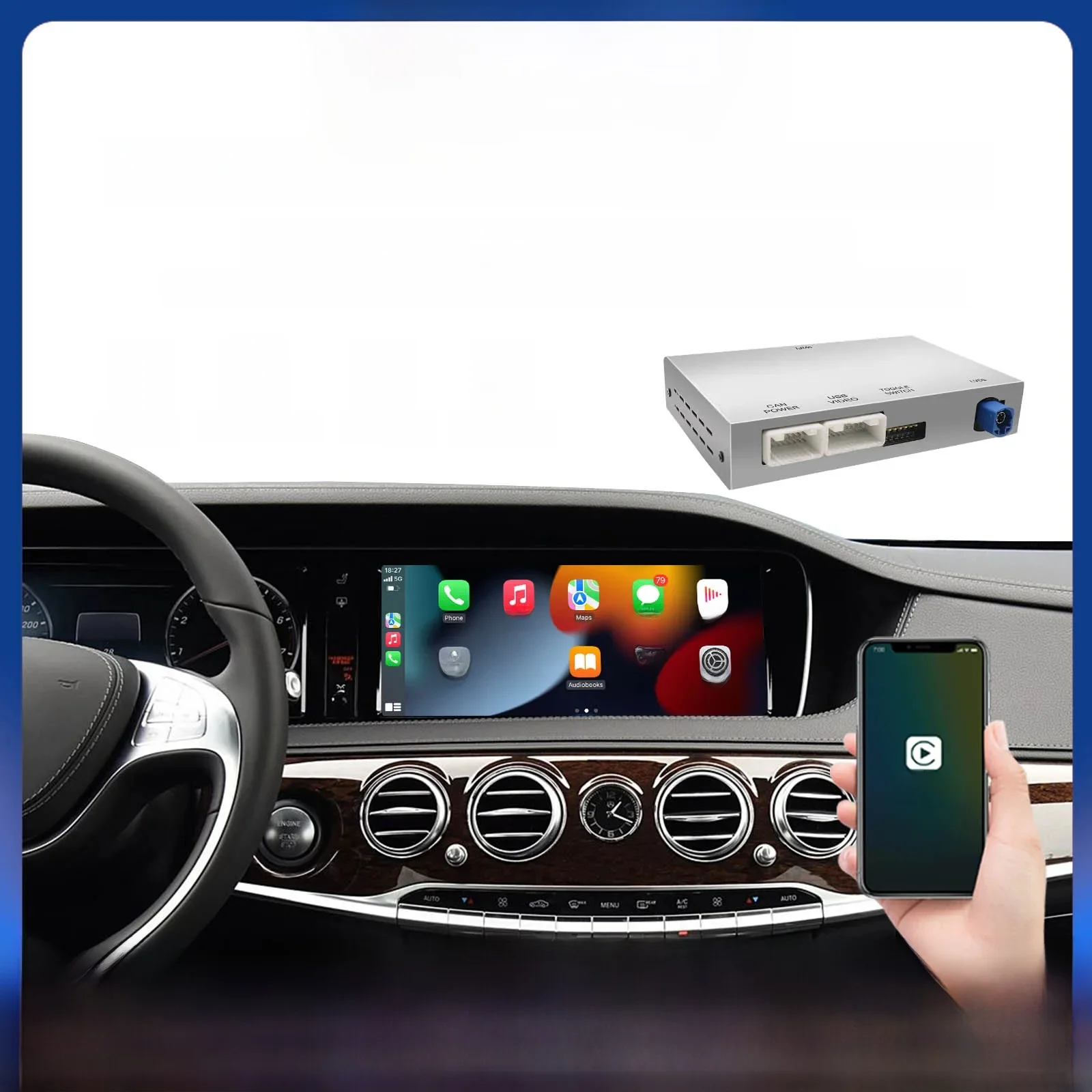 Drahtloses CarPlay Android Auto für Mercedes Benz S-Klasse W222 W217 2014-2018NTG5.0 mit Unterstützung für Kamerafunktionen Mirror Link