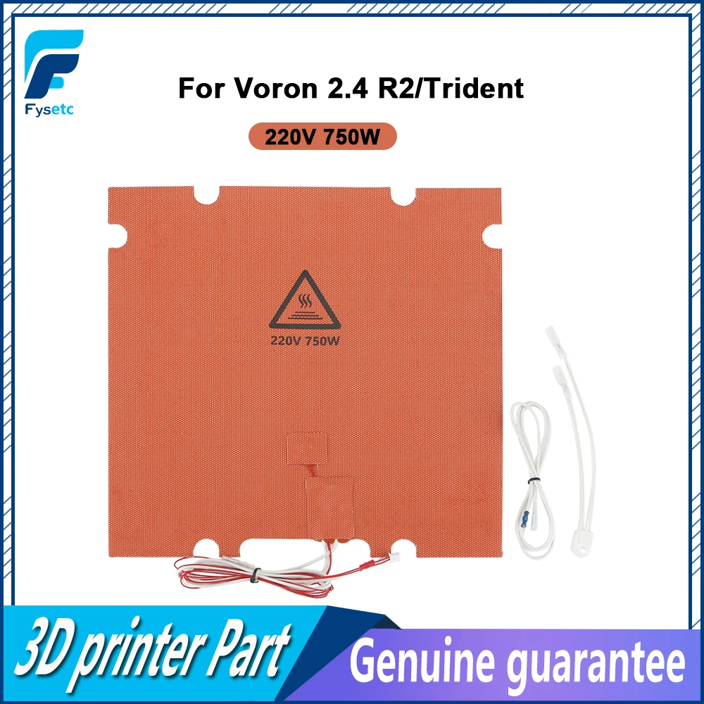 

FYSETC Silicone Heated Bed Heating Pad with Point Hole 300/350mm 110V/220V 750W/1000W for Voron 2.4 R2/Trident 3D Printer Parts