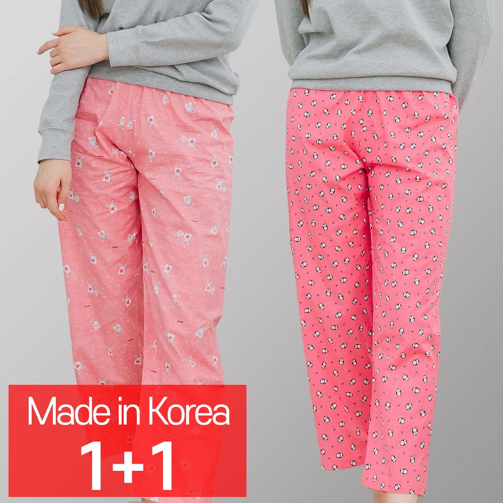 [CALL RA S](1+1 2 pieces) Women's pajamas/Asa 60 count Penguin + Rabbit/Korean domestic // Pajamas/night wear/sleepwear/couple pajamas