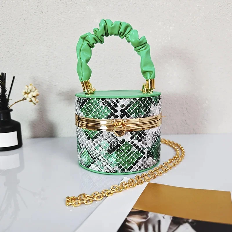 Mały uroczy serpentynowa PU skórzane pudełko torba na ramię torebki i portmonetki designerka damska 2024 Y2K koreańska modna torba Crossbody — zdjęcie 2