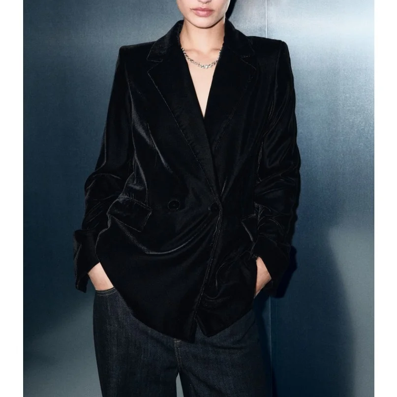 

Women’s Sparkly Sequin Suit Set, Shiny Purple Blazer and Wide-Leg Pants, Party Stage Outfit, Elegant Two-Piece Set