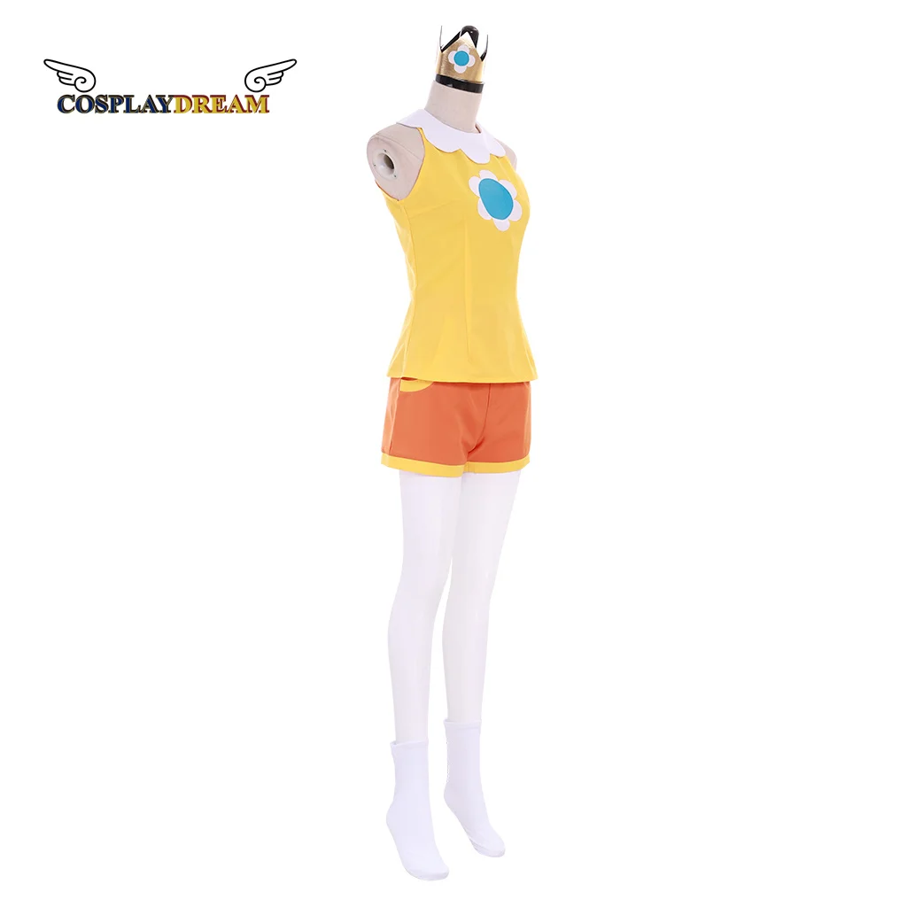 Daisy Cosplay Costume Yellow Sportswear Daisy Tennis Suit Cosplay Outfit Woman Daily Sport Suit Top Shorts Halloween Clothes