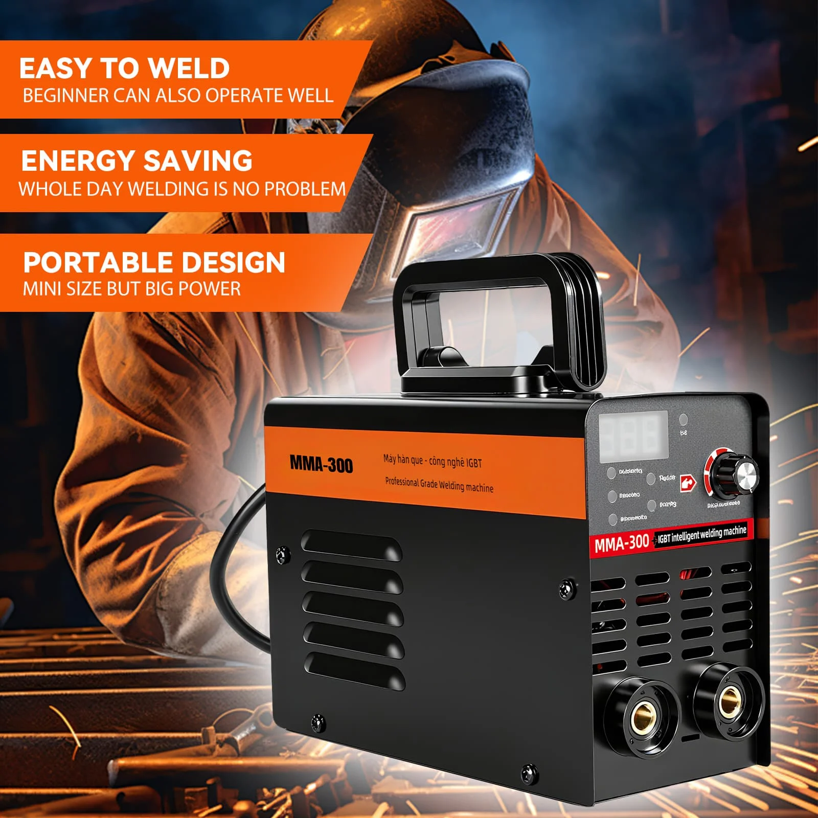 ماكينة لحام محمولة MMA 300 220 فولت تيار قابل للتعديل معدات لحام كهربائي مدمجة دليل لحام قوس معدني #4