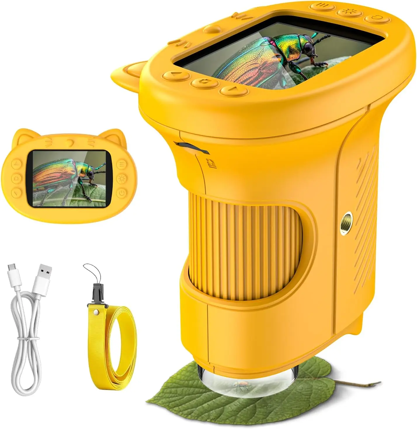 Microscope numérique pour enfants, jouets, Microscope portatif 1000X avec écran IPS de 2.4 pouces, jouet scientifique avec Capture Photo et vidéo