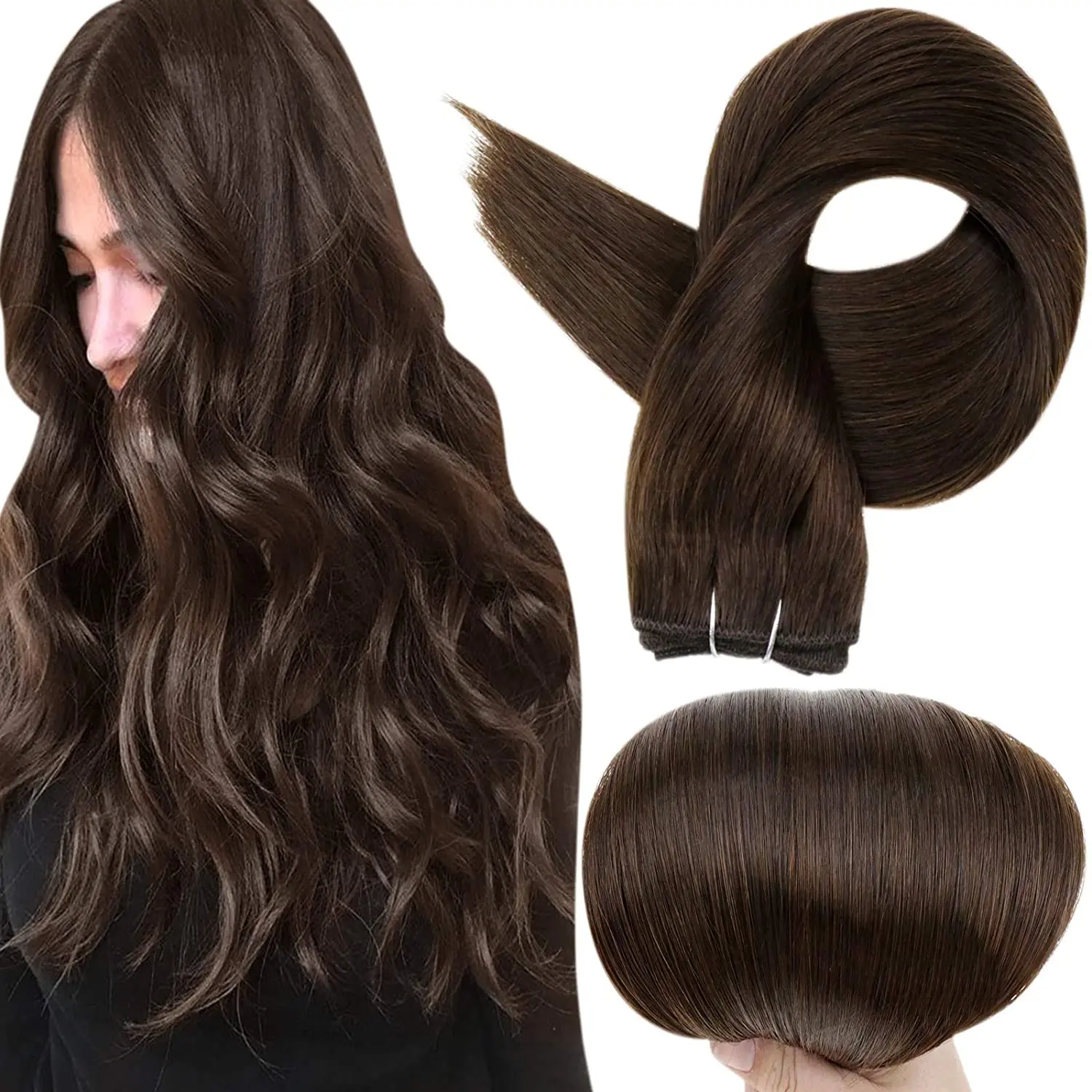 Full Shine Human Hair Inslag Extensions Haarbundels 100G Ombre Blonde Kleur Naaien In Zijdeachtige Rechte Remy Huid Dubbele Inslag Voor Salon