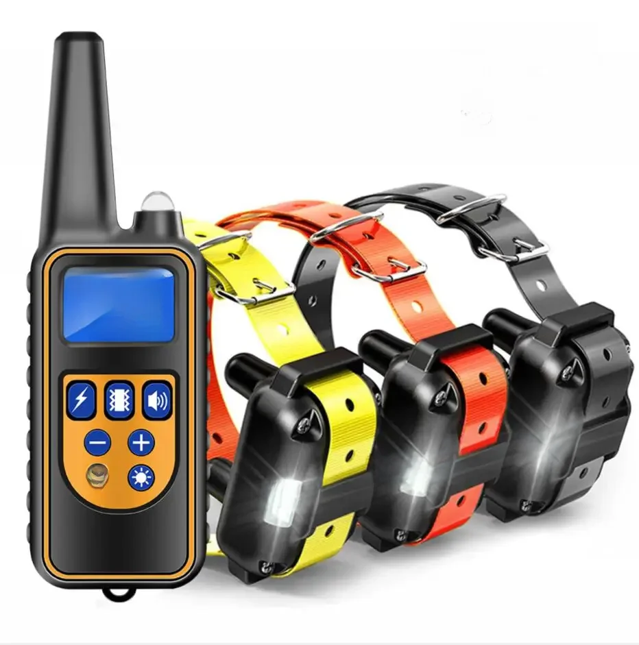 Collier de dressage électrique pour chien, étanche, pour animaux de compagnie, avec télécommande, dispositif Anti-aboiement Rechargeable, toutes tailles