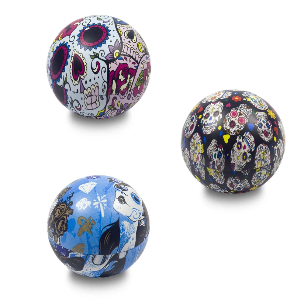 3-Part Metal Tobacco Grinder BALL with Decorative Sugar Skull Design - Portable Herb, Ideal Gift for Christmas