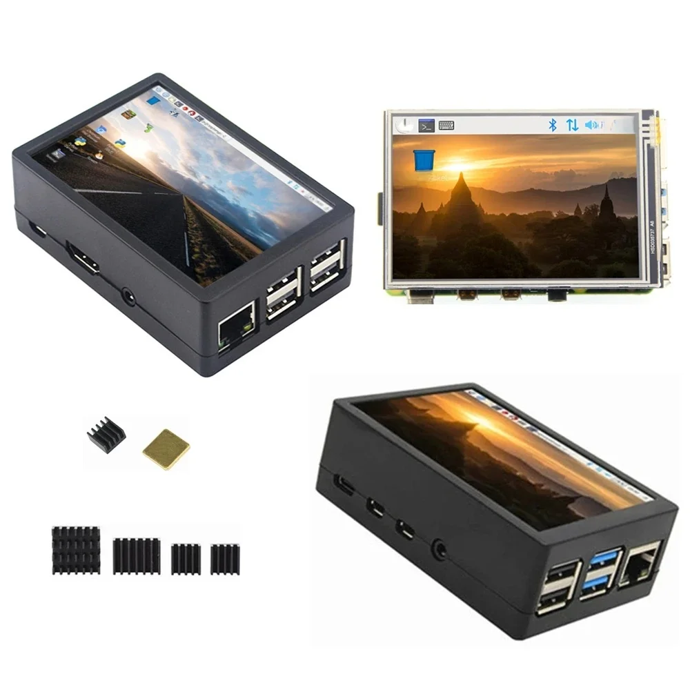 Nowy 3,5-calowy ekran dotykowy TFT LCD + obudowa ABS + radiator dla Raspberry Pi 5 4B 3B + 3B — zdjęcie produktu 7