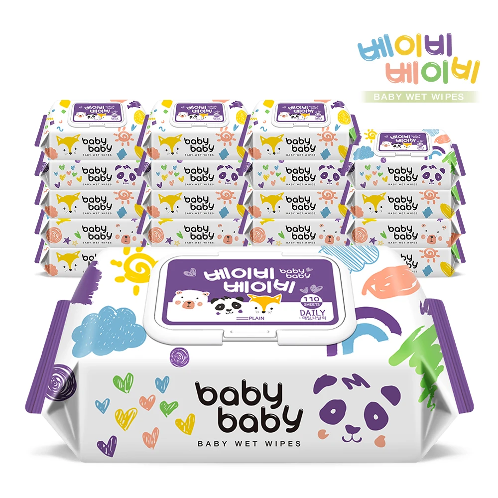 Baby Baby Daily 110 Sheets 20 Packs Cap type baby wet wipes