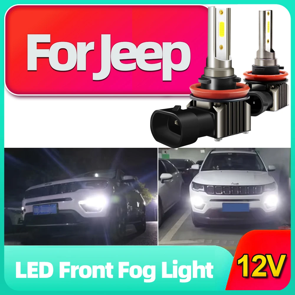 

2pcs LED Fog Light Bulbs 15000LM Lamps H8 H11 For Jeep Cherokee KL 2014-2019 Compass 2011-2021 Grand Cherokee 2014-2020 Renegade