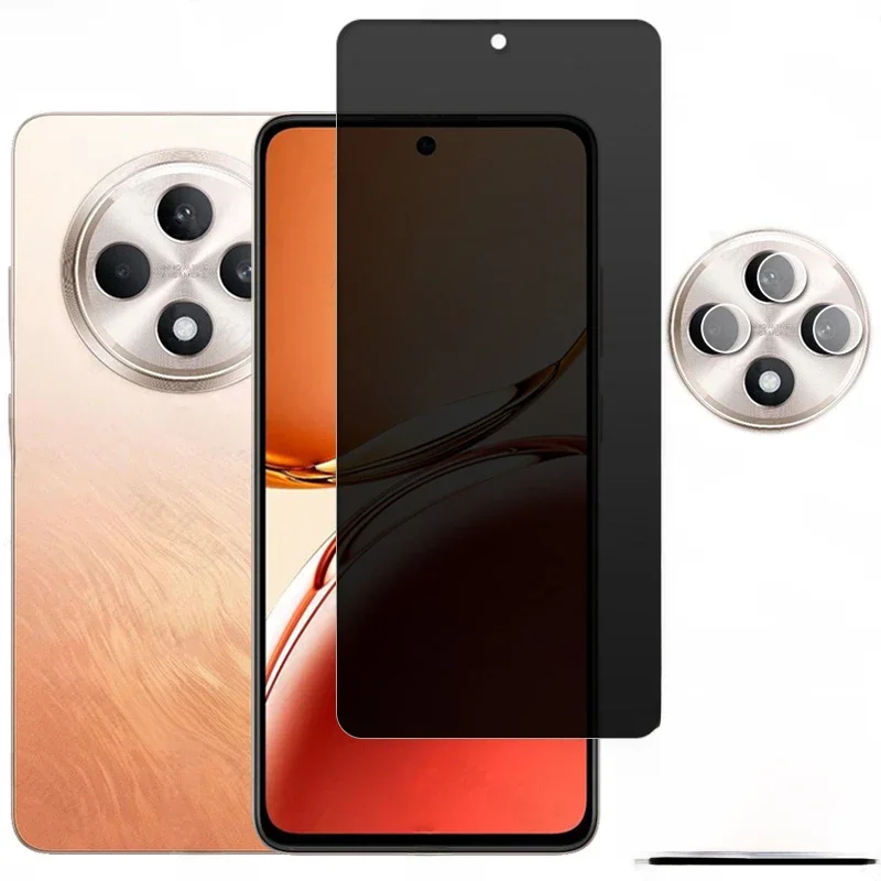 Vidro Temperado Anti-Spy para Oppo, Protetor de Tela de Privacidade, Câmera de Vidro, Oppo Reno 12